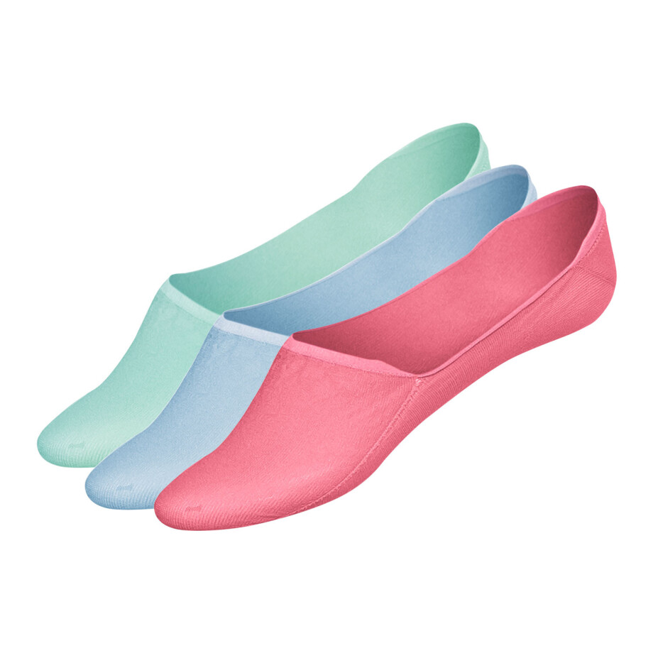esmara 3 paar sneakersokken (High-Cut, Roze/mint/blauw, 39-42) afbeelding 1