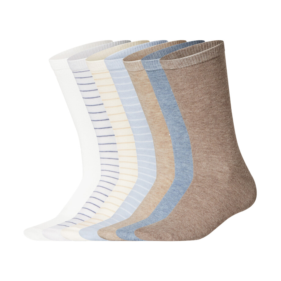 esmara 7 Paar dames sokken (wit/blauw/beige, 39-42) esmara 7 Paar dames sokken (wit/blauw/beige, 39-42) afbeelding 1