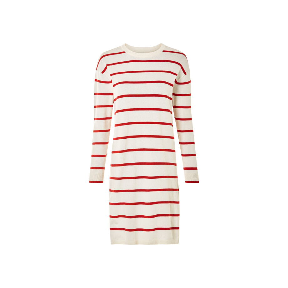 ESMARA Dames jurk (beige/rood/strepen, L (44/46)) ESMARA Dames jurk (beige/rood/strepen, L (44/46)) afbeelding 1