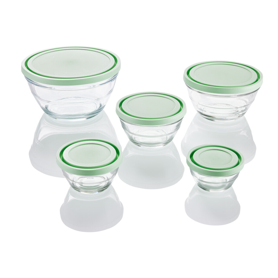 LIVARNO home Glazen schalenset (Mint) afbeelding 1