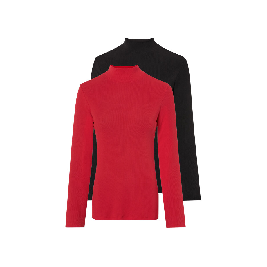esmara 2 dames coltruien (Zwart/rood, XS (32/34)) afbeelding 1