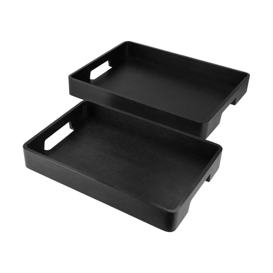 SILVERCREST Set bamboe dienbladen (Donker) afbeelding 1