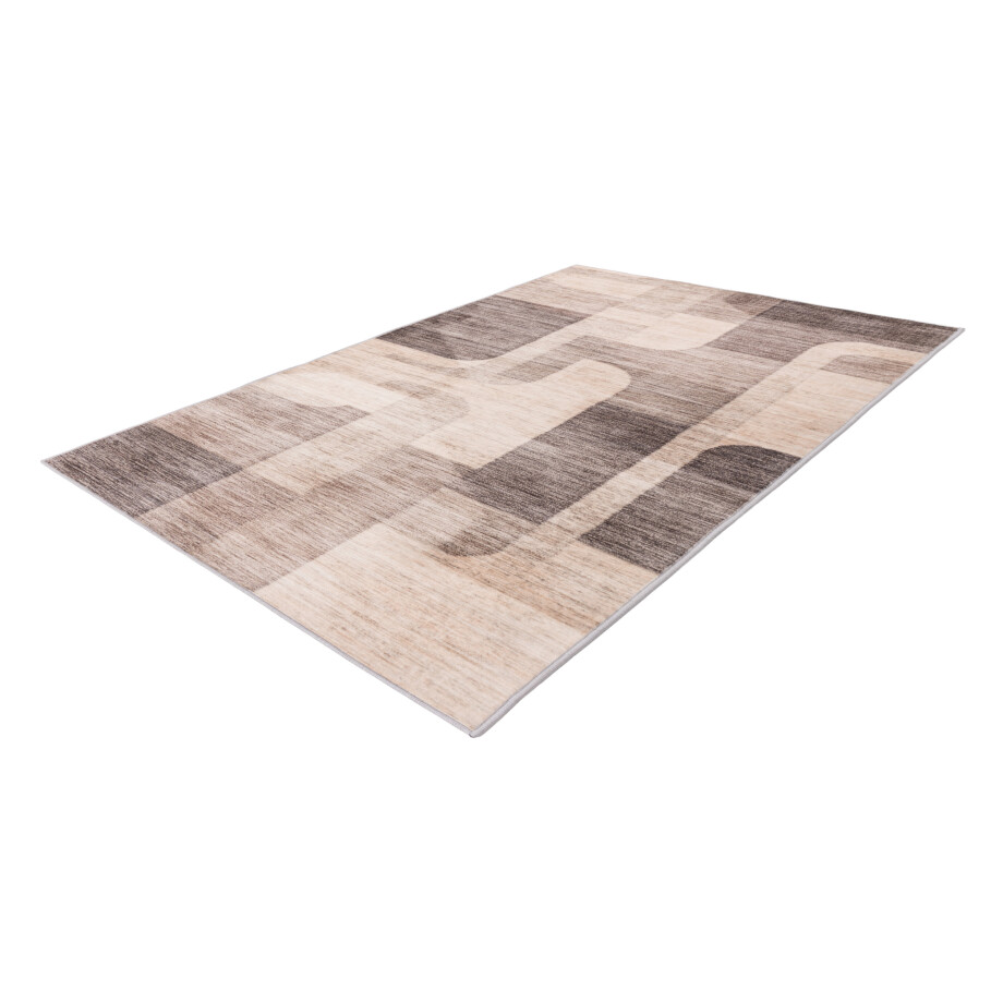 KAYOOM Vloerkleed Bluster 225 - laagpolig & glanzend (225, Taupe, 120 x 170 cm) afbeelding 1