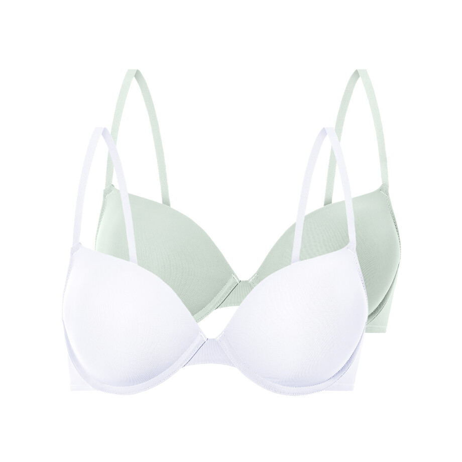 esmara 2 dames beugel-BH's (Mint/wit, 85B) afbeelding 1