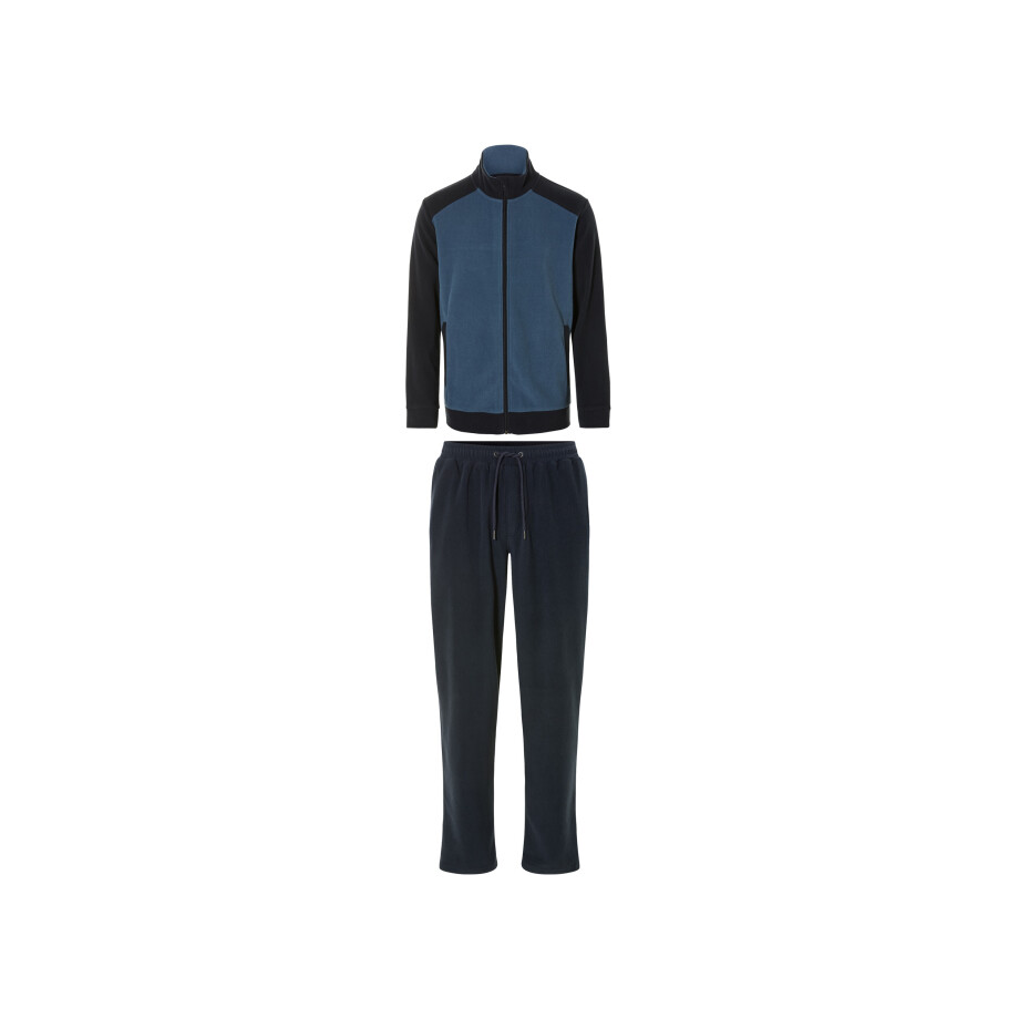 LIVERGY Heren fleece huispak (Blauw, M) afbeelding 1