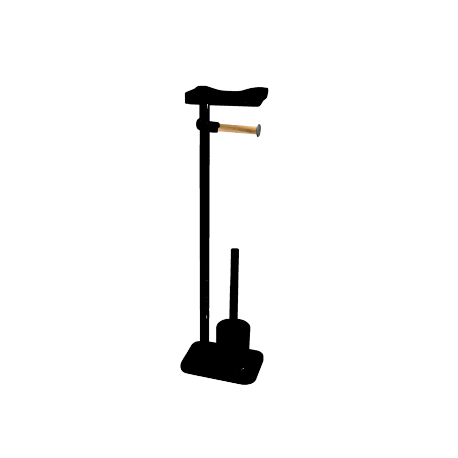 Ridder Toiletrolhouder met toiletborstel Albany (Zwart mat) afbeelding 1