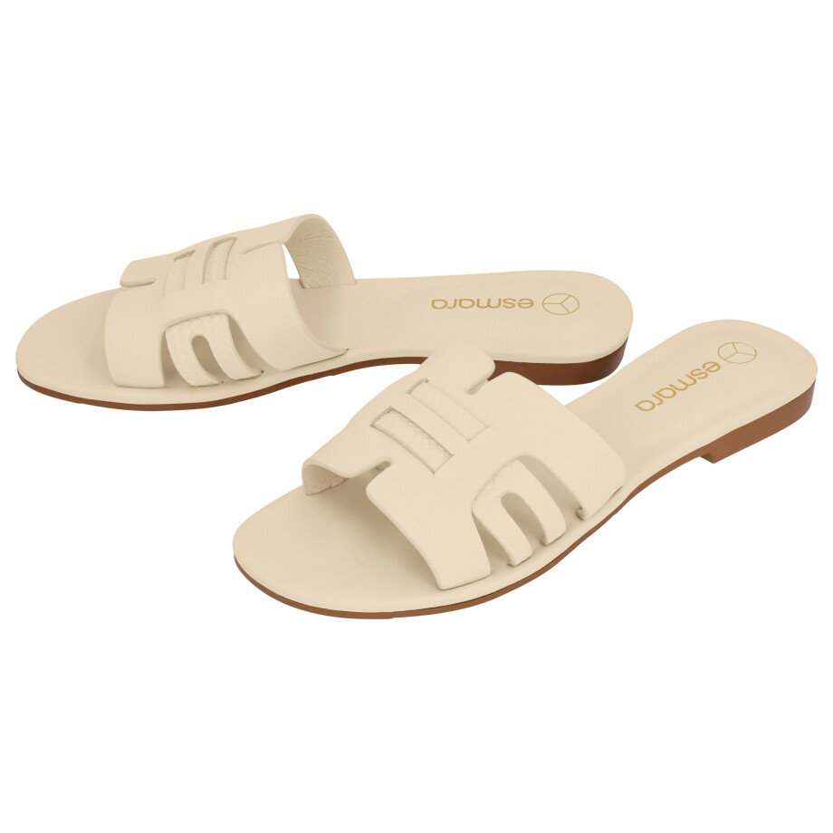 esmara Dames slippers - met leer (Beige, 39) afbeelding 1