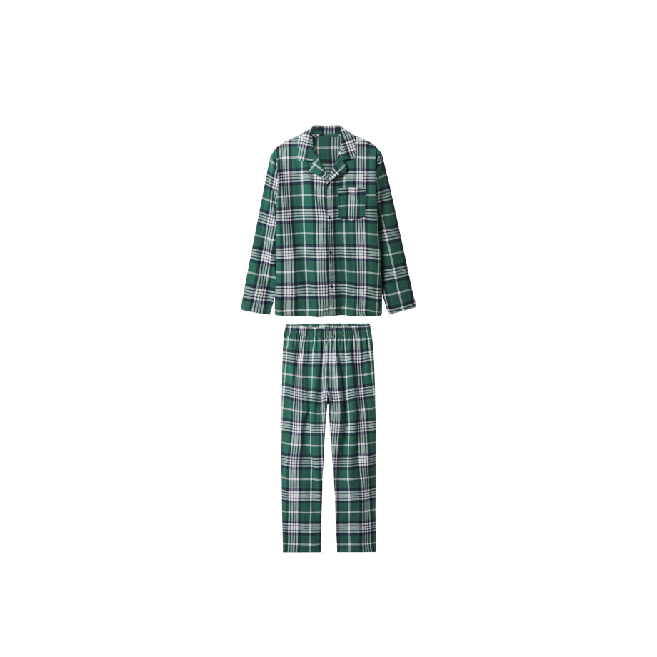 esmara Men Flanellen heren pyjama (Groen, S) afbeelding 1
