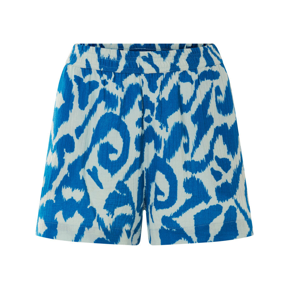 esmara Korte mousseline dames broek (patroon/blauw/wit, S (36/38)) afbeelding 1