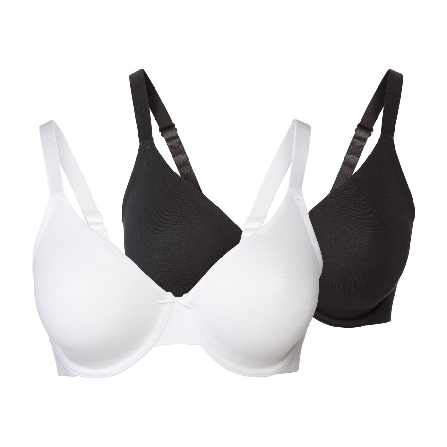 esmara 2 dames beugel-bh's (Zwart/wit, 90E) esmara 2 dames beugel-bh's (Zwart/wit, 90E) afbeelding 1