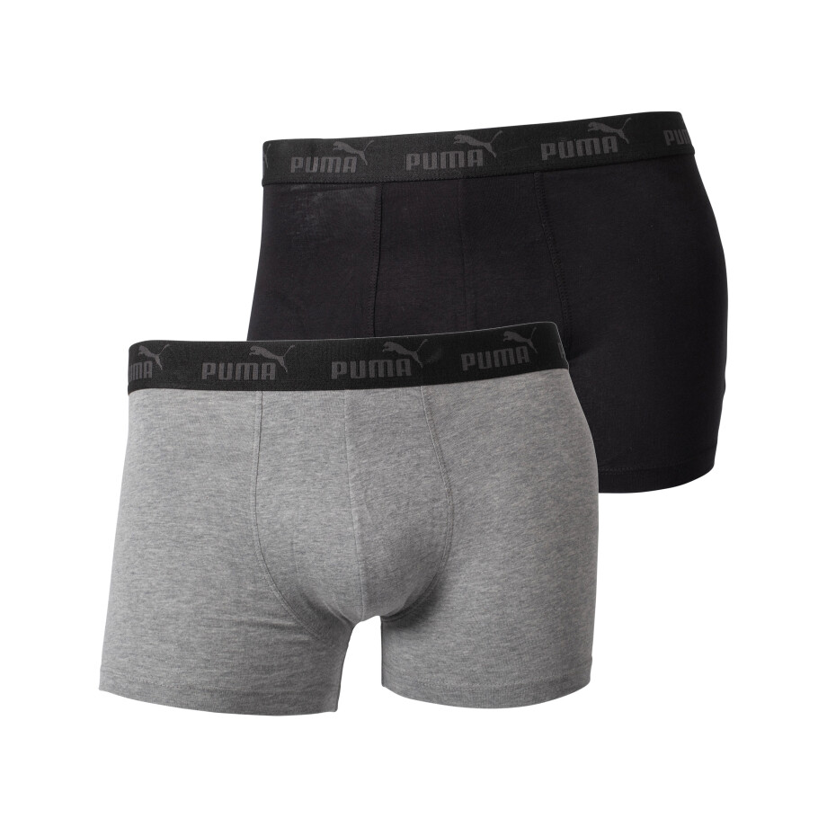 Puma Set van 2 heren boxers (Zwart/antraciet, M) afbeelding 1