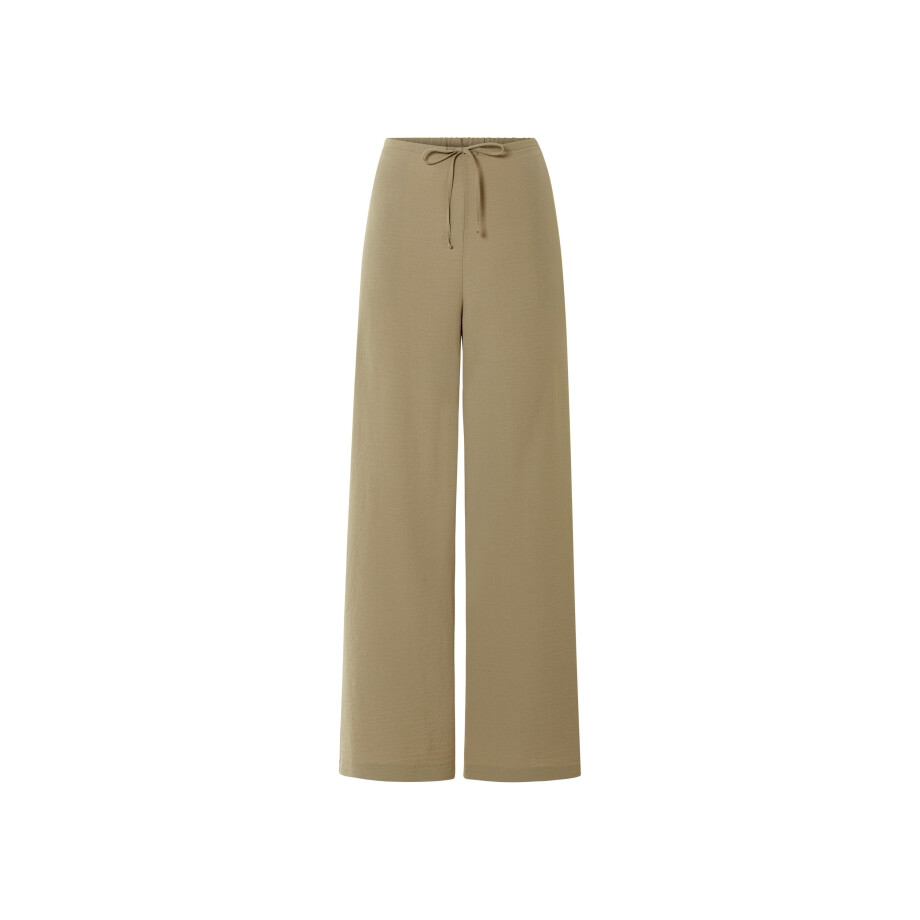 esmara Dames broek - Wide leg (Kaki, L (44/46)) afbeelding 1