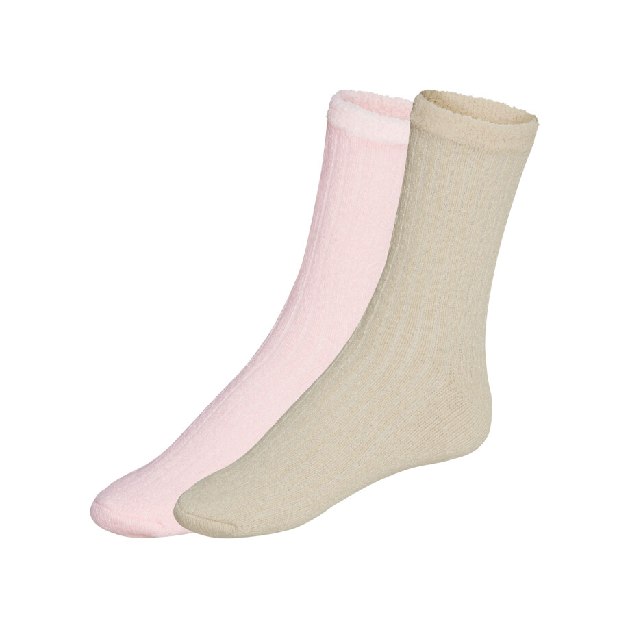 esmara 2 paar dames huissokken (Beige/lichtroze, 35-38) esmara 2 paar dames huissokken (Beige/lichtroze, 35-38) afbeelding 1