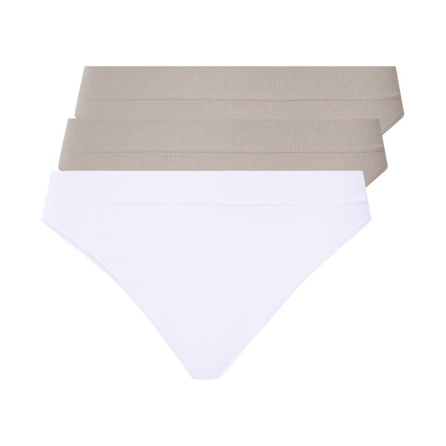 esmara 3 dames strings (Grijs/wit, S (36/38)) afbeelding 1