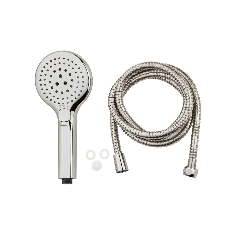 LIVARNO home Douchekop met slang (Handdouche rond, Verchroomd) LIVARNO home Douchekop met slang (Handdouche rond, Verchroomd) afbeelding 1