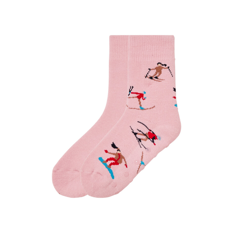 pepperts! 2 paar kinder thermosokken (Roze, 35-38) afbeelding 1
