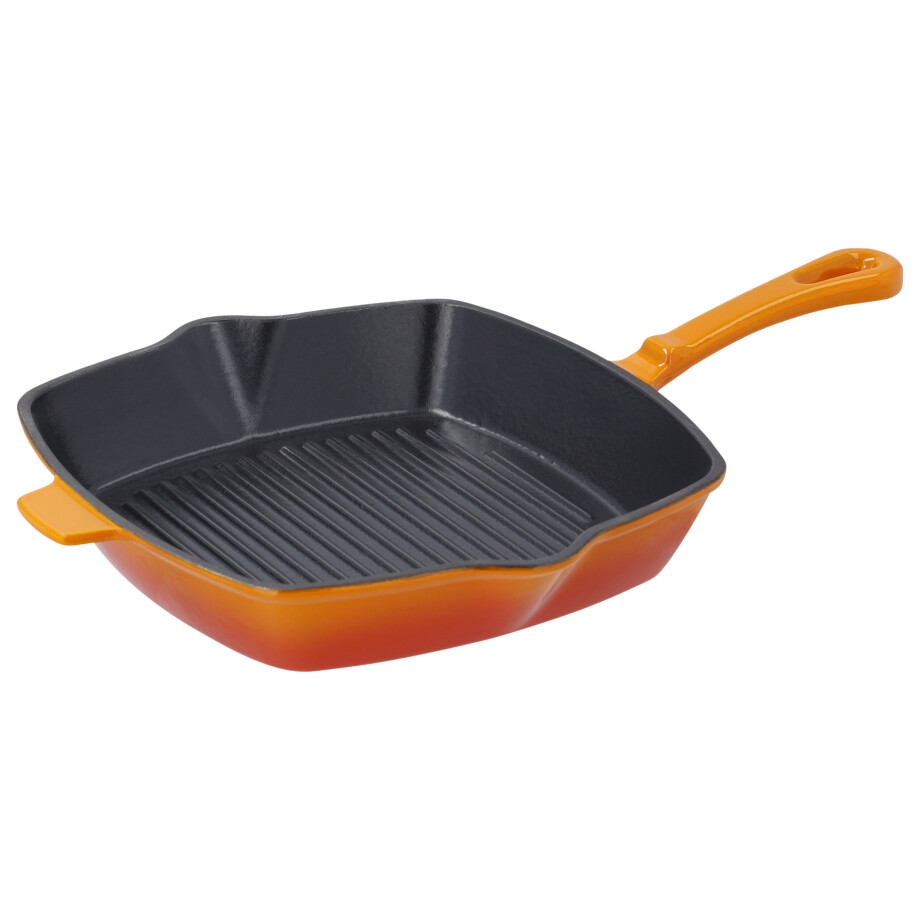 SILVERCREST Gietijzeren grillpan 24 cm (Oranje) SILVERCREST Gietijzeren grillpan 24 cm (Oranje) afbeelding 1
