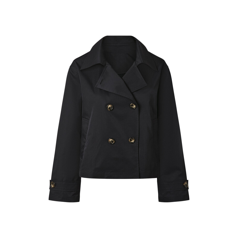 esmara Dames trenchcoat (Zwart, 40) afbeelding 1