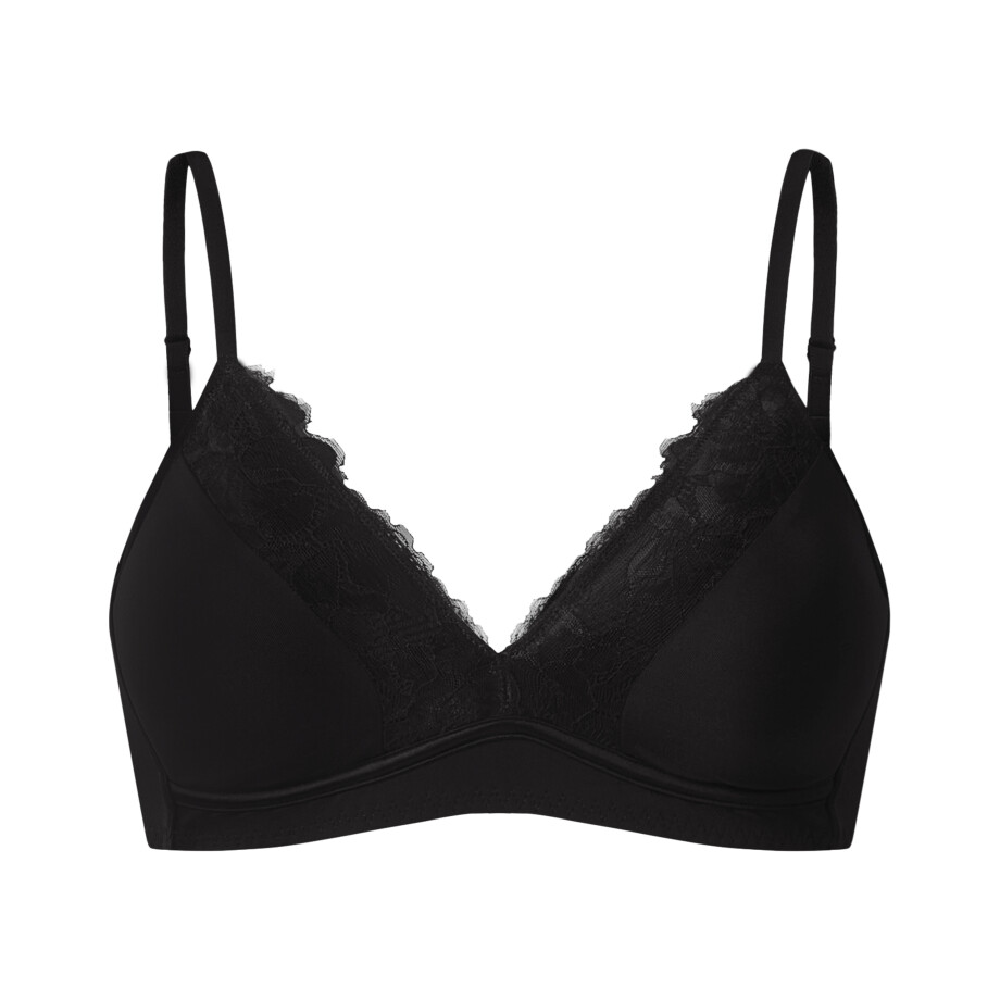 ESMARA Dames soft-bh met kant, zonder beugels (Zwart, 85C) afbeelding 1