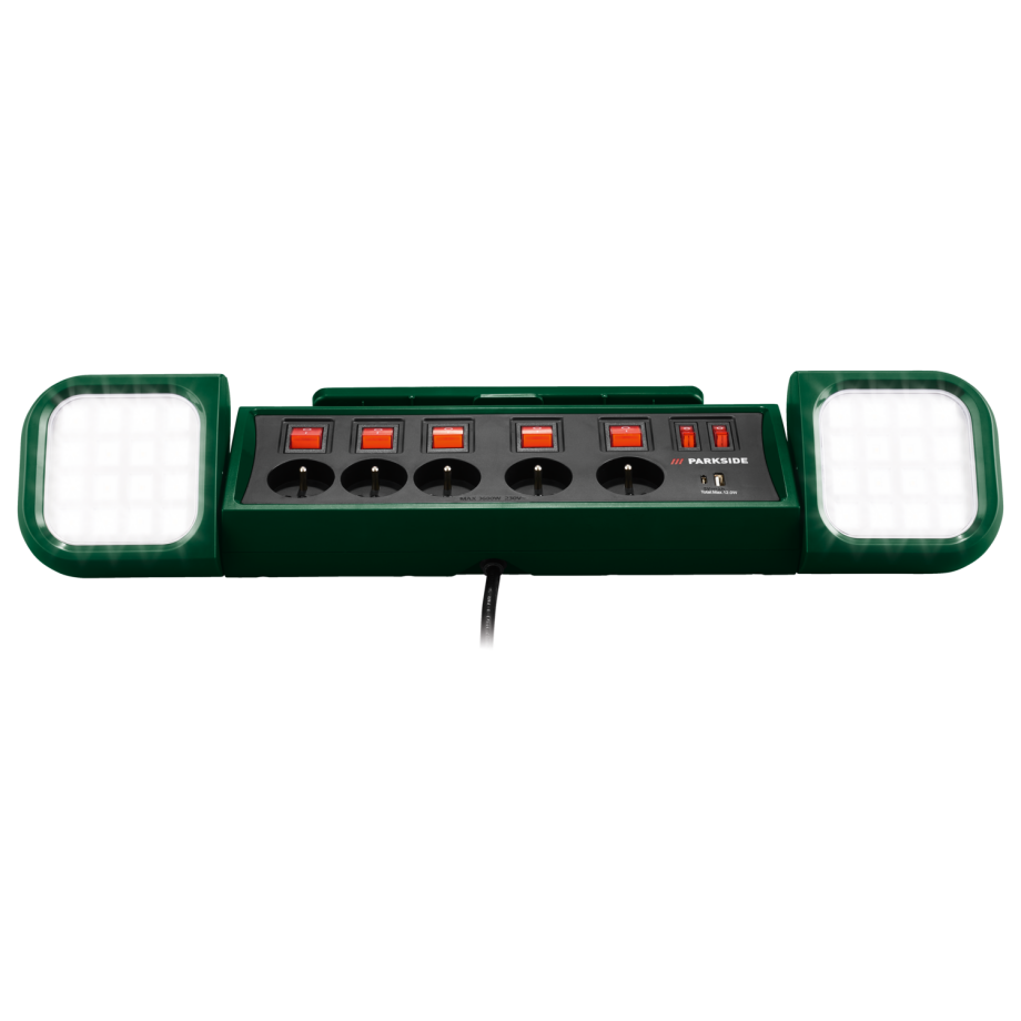 PARKSIDE LED-bouwlamp met stekkerdoos afbeelding 1