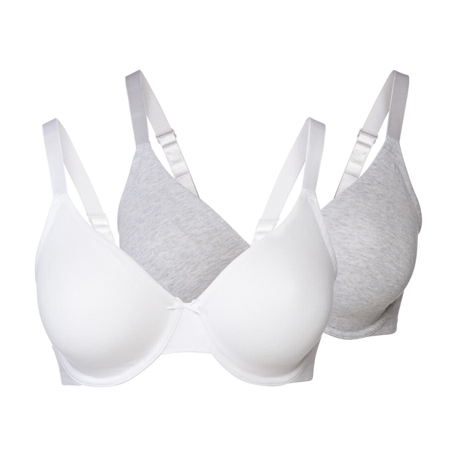 esmara 2 dames beugel-bh's (Lichtgrijs/wit, 85D) esmara 2 dames beugel-bh's (Lichtgrijs/wit, 85D) afbeelding 1