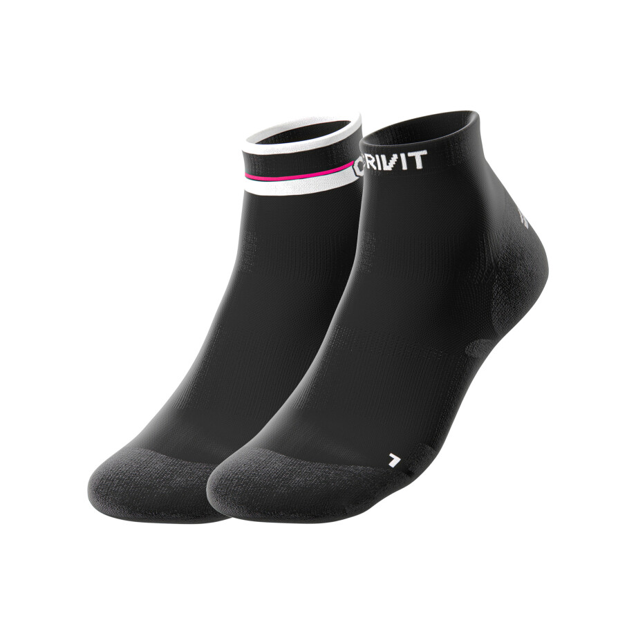 CRIVIT 2 paar dames fietssokken (Zwart/roze/wit, 37/38) afbeelding 1