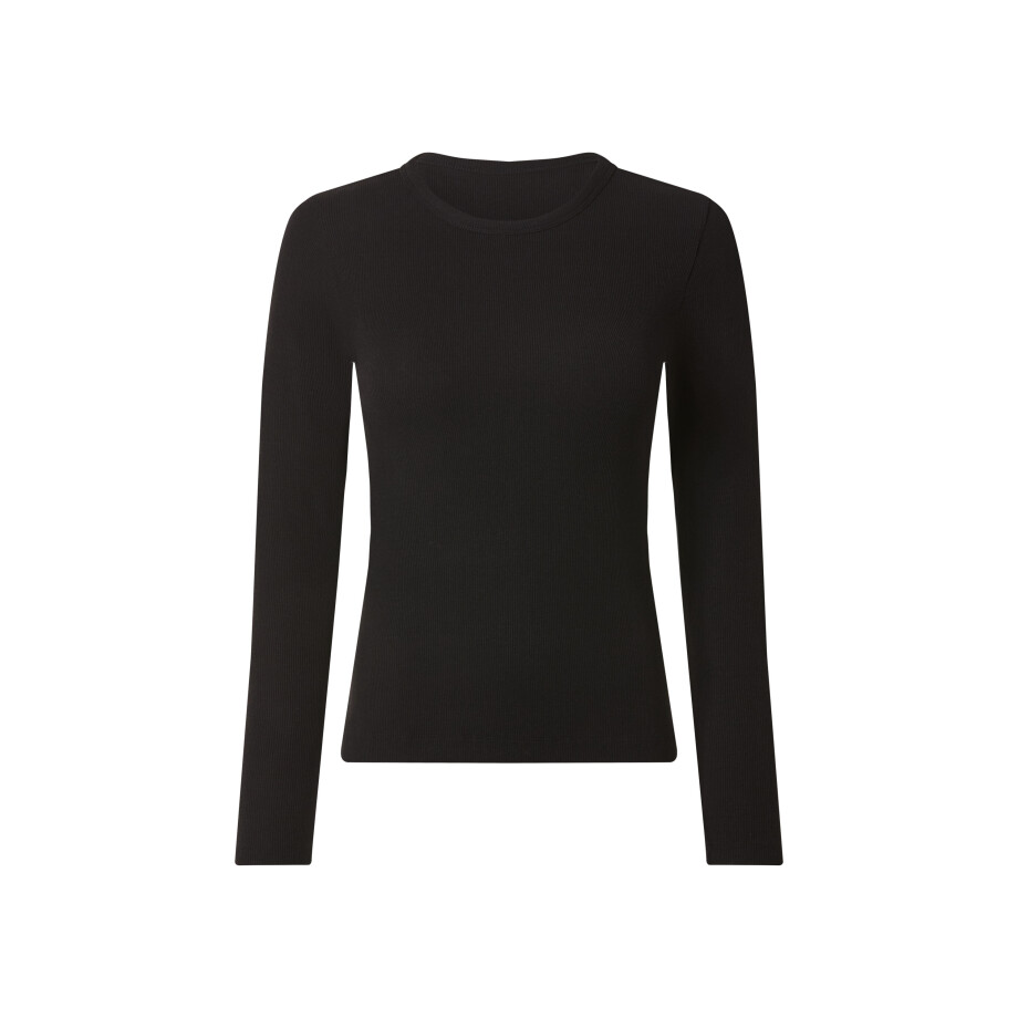esmara Geribd dames shirt (Zwart, XL (48/50)) afbeelding 1