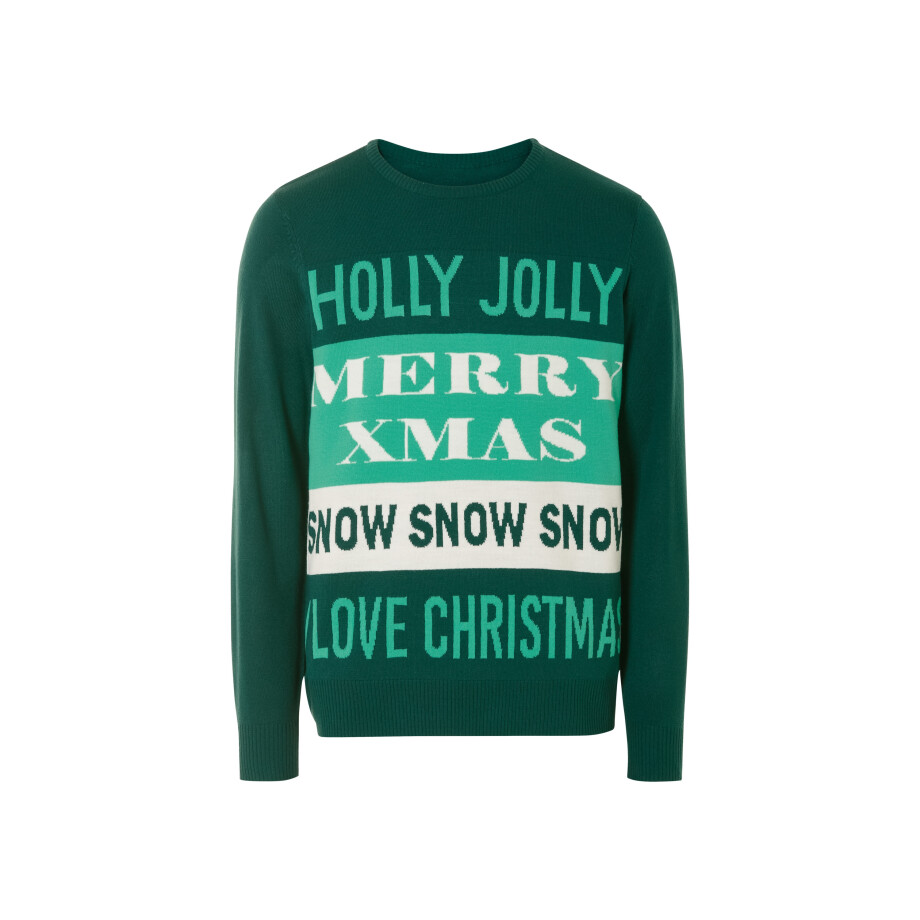 LIVERGY Heren kersttrui (Groen, M) afbeelding 1