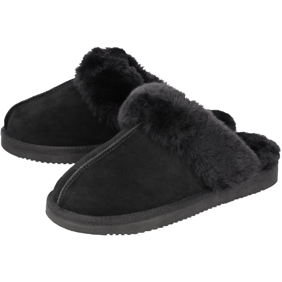 esmara Leren heren pantoffels (Zwart, 46) afbeelding 1