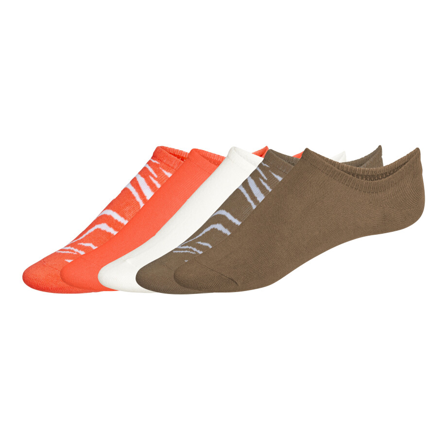esmara 5 Paar sneakersokken (Oranje/crème/kaki, 39-42) afbeelding 1