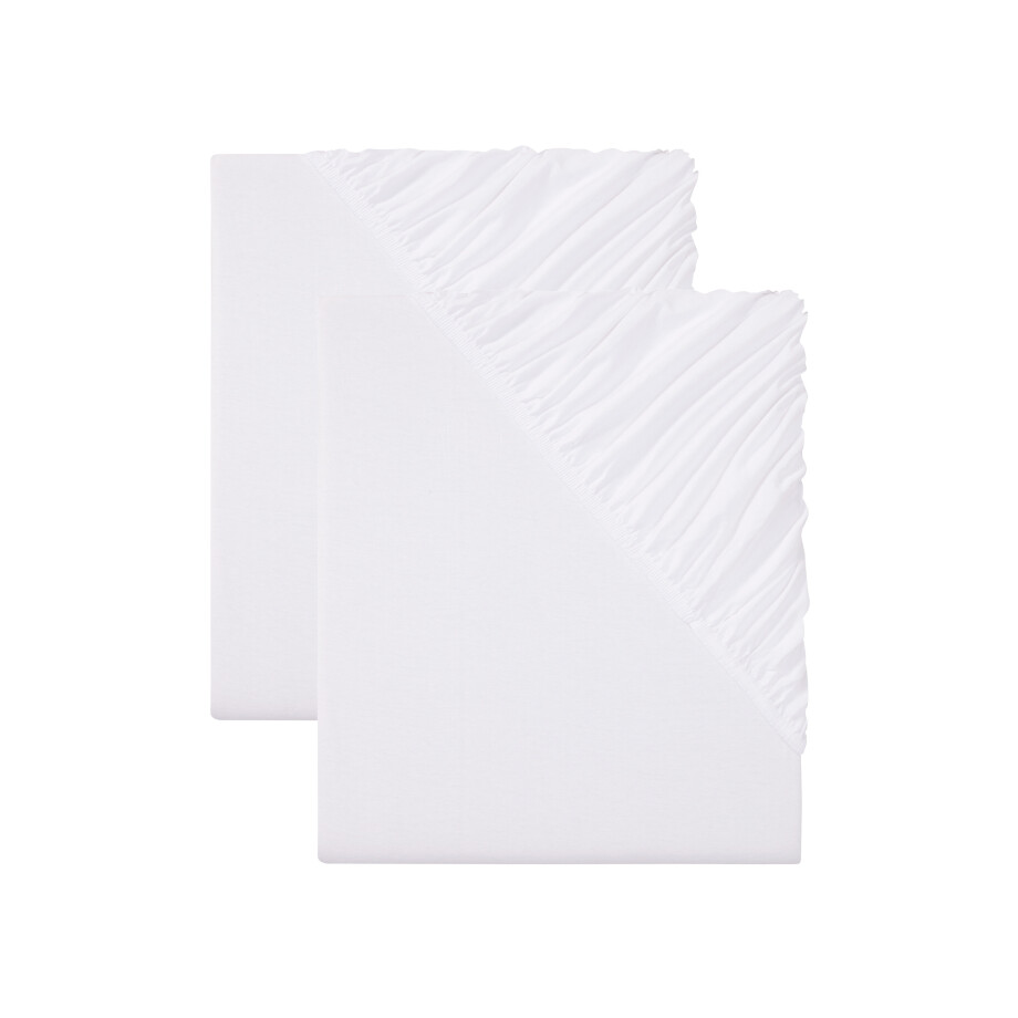 LIVARNO home 2 jersey hoeslakens 180-200 x 200 cm (Wit) afbeelding 1