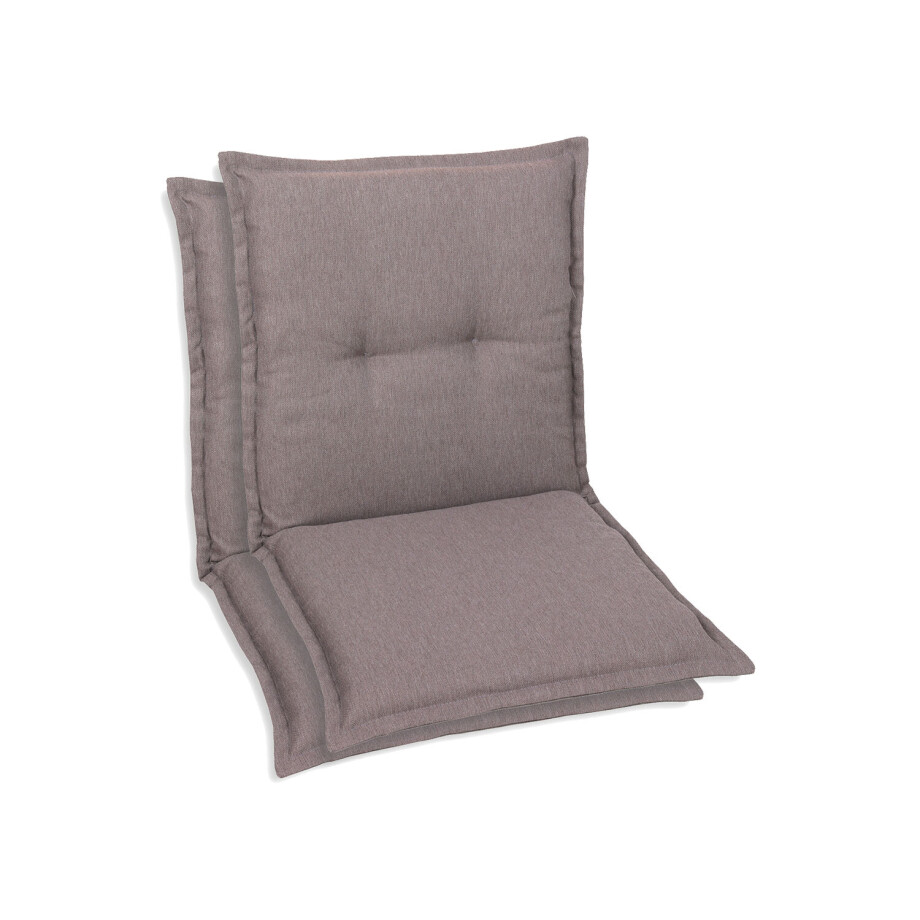 GO-DE Textil Tuinkussen (Stoelkussens voor stoelen met een lage rugleuning, Taupe) afbeelding 1