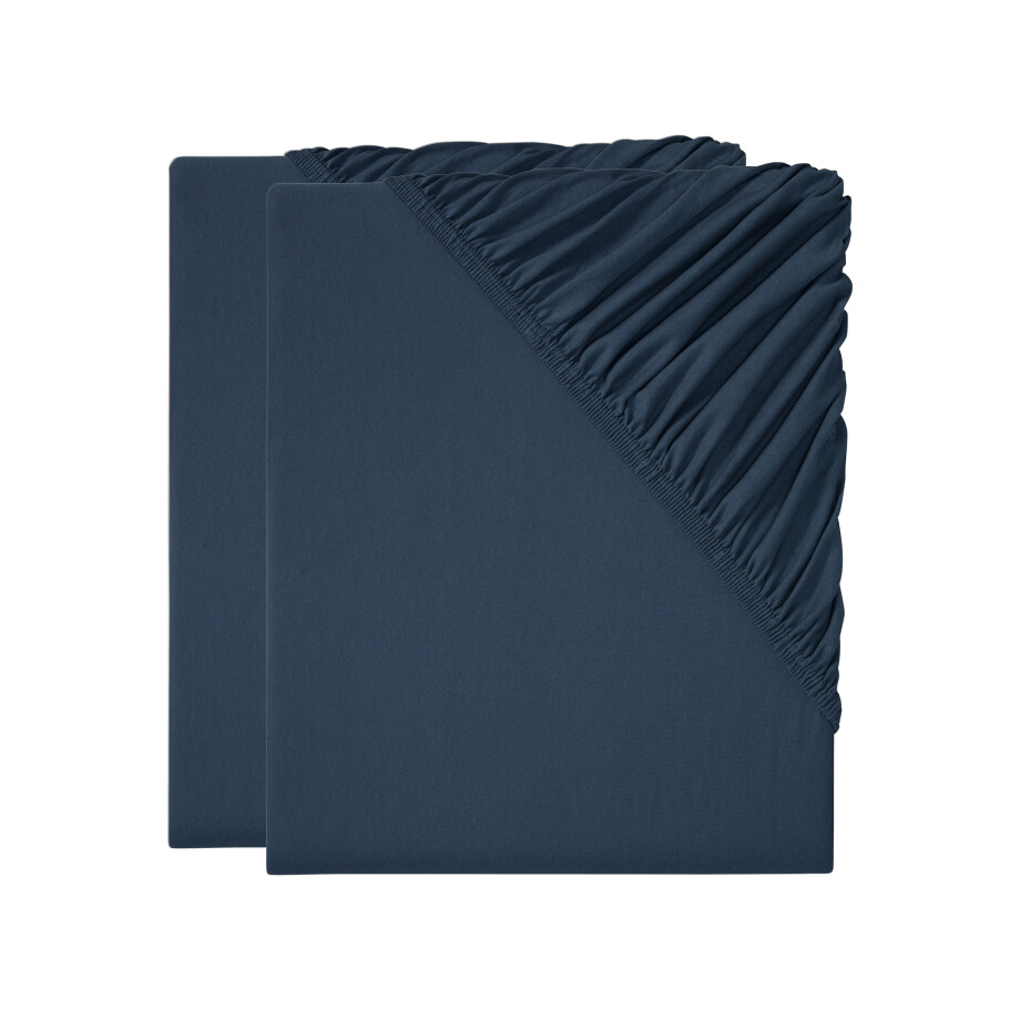 LIVARNO home 2 jersey hoeslakens 140-160 x 200 cm (Blauw) afbeelding 1