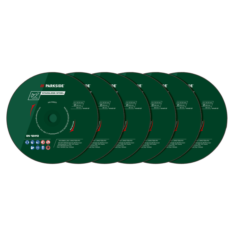 PARKSIDE Slijpschijven 180 mm (RVS slijpschijven 6 stuks) afbeelding 