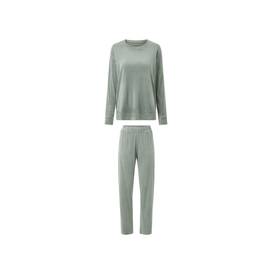 ESMARA Dames velours pyjama (Groen, L (44/46)) ESMARA Dames velours pyjama (Groen, L (44/46)) afbeelding 1