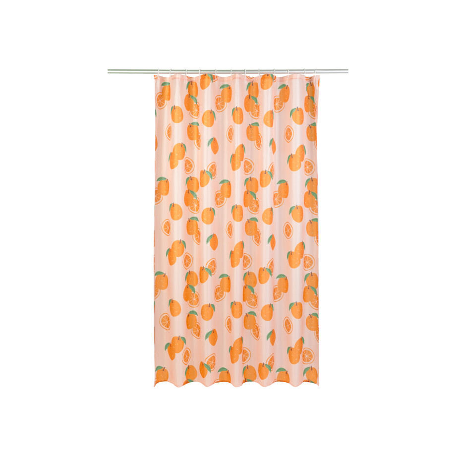 LIVARNO home Douchegordijn 180 x 200 cm (Sinaasappel) afbeelding 1
