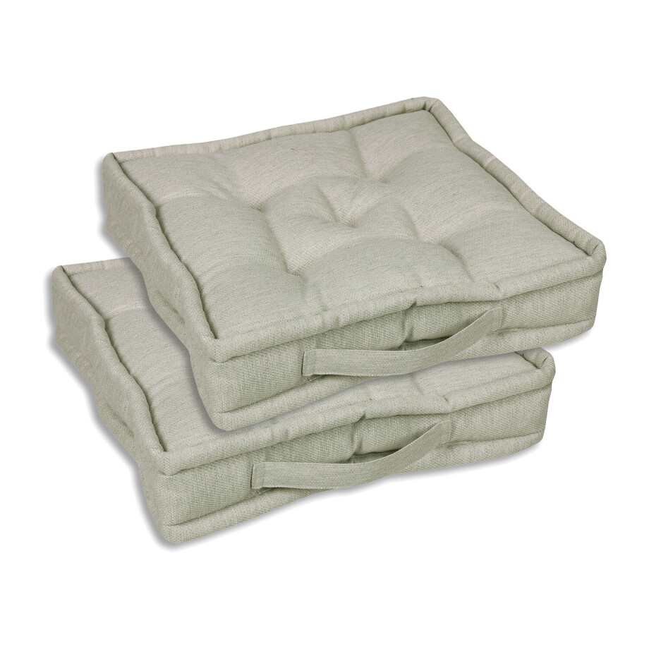 GO-DE Textil Tuinkussen (Set van 2 bokskussens, Beige) afbeelding 1