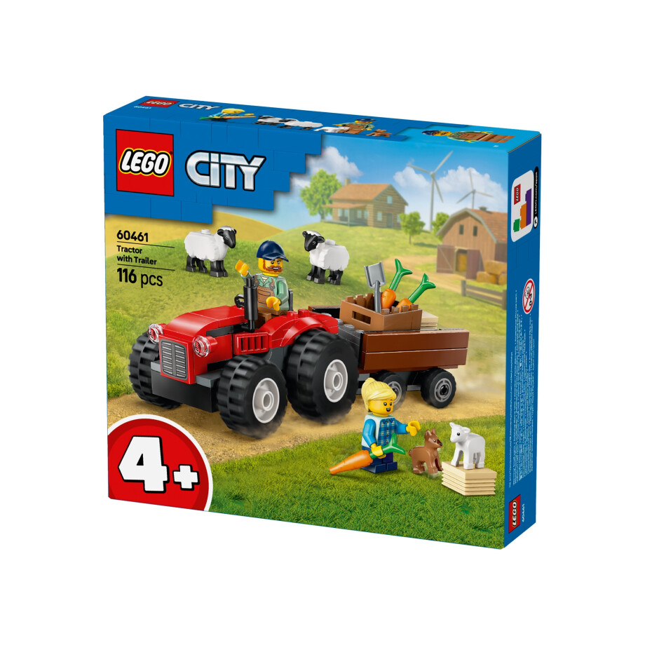 LEGO City Rode tractor met aanhanger en schapen - 60461 afbeelding 1