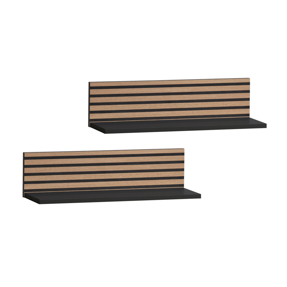 Schildmeyer Set van 2 wandplanken Ryker (Matzwart) Schildmeyer Set van 2 wandplanken Ryker (Matzwart) afbeelding 1