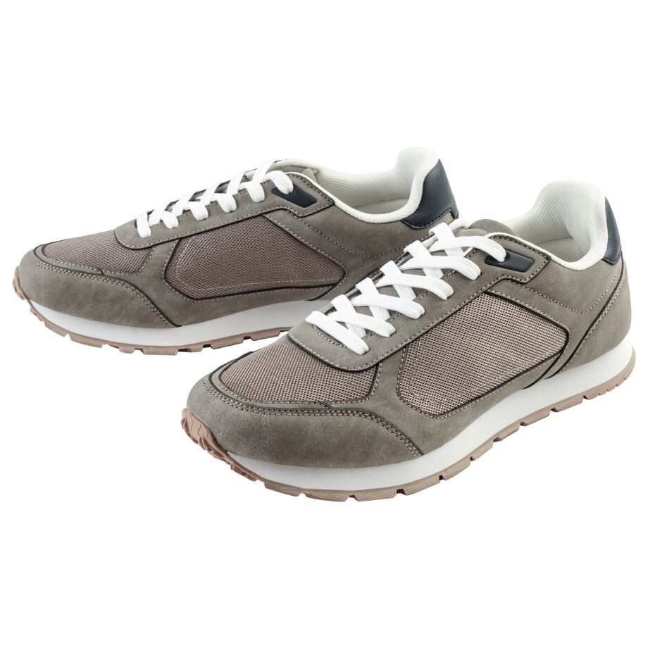 LIVERGY Heren sneakers (Grijs/donkerblauw, 44) afbeelding 1