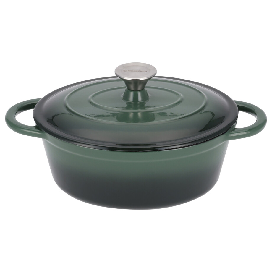 SILVERCREST Gietijzeren pan 25 cm 3 L (Groen) SILVERCREST Gietijzeren pan 25 cm 3 L (Groen) afbeelding