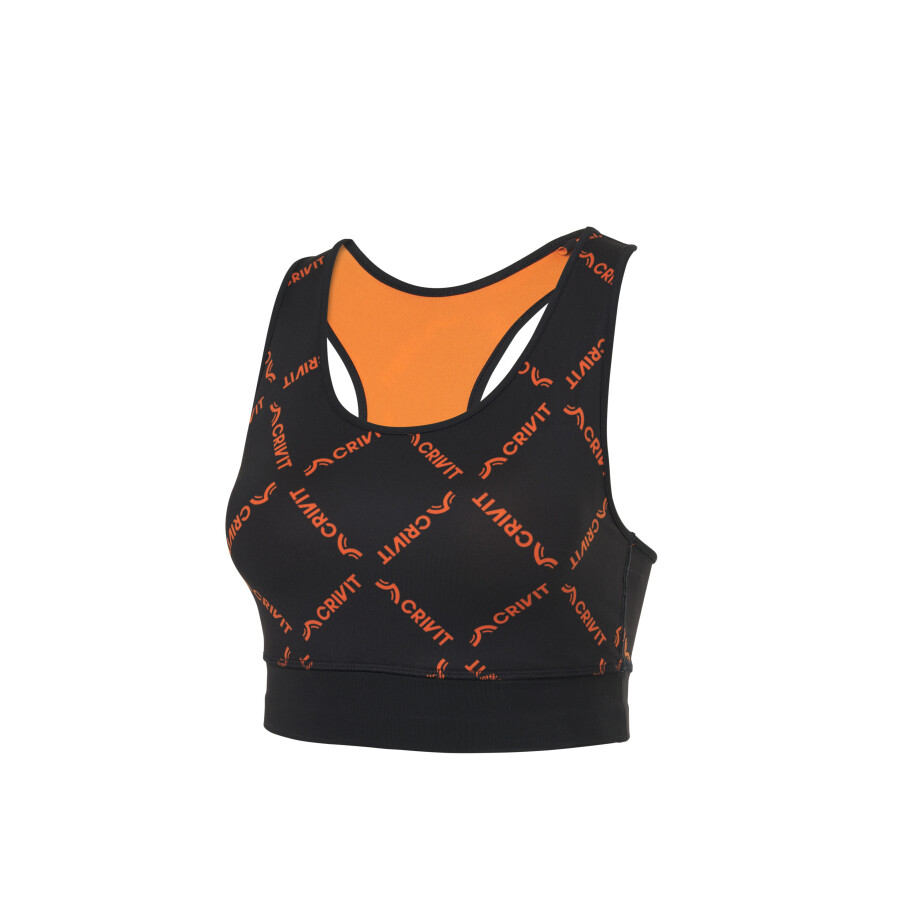CRIVIT Dames sport-bh (Zwart/oranje, M (40/42)) CRIVIT Dames sport-bh (Zwart/oranje, M (40/42)) afbeelding 1