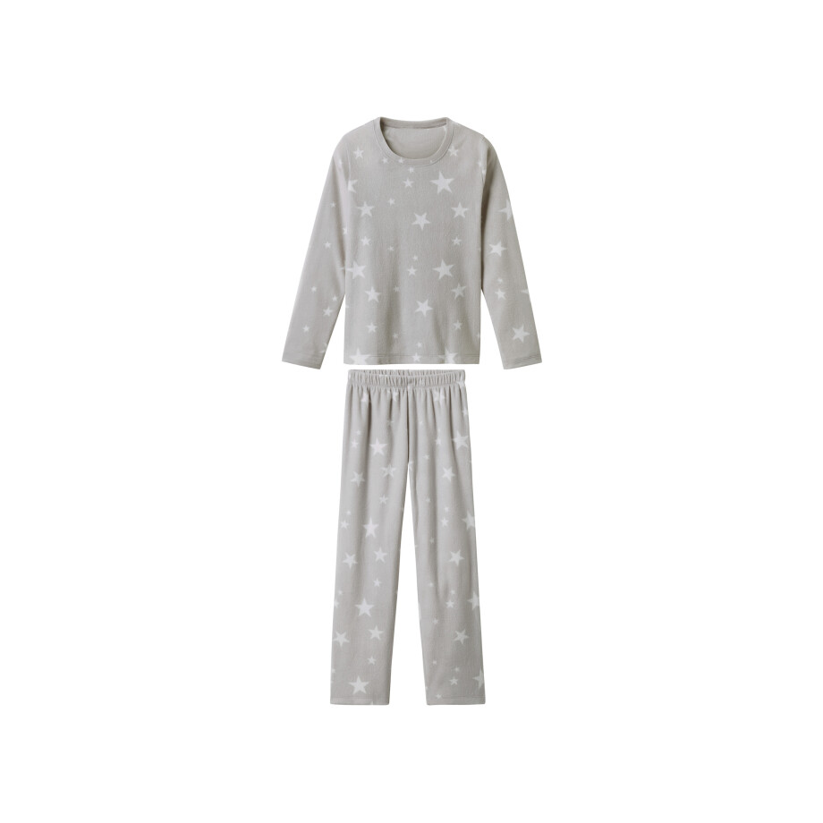 esmara Fleece kinder pyjama (Grijs, 134/140) afbeelding 1