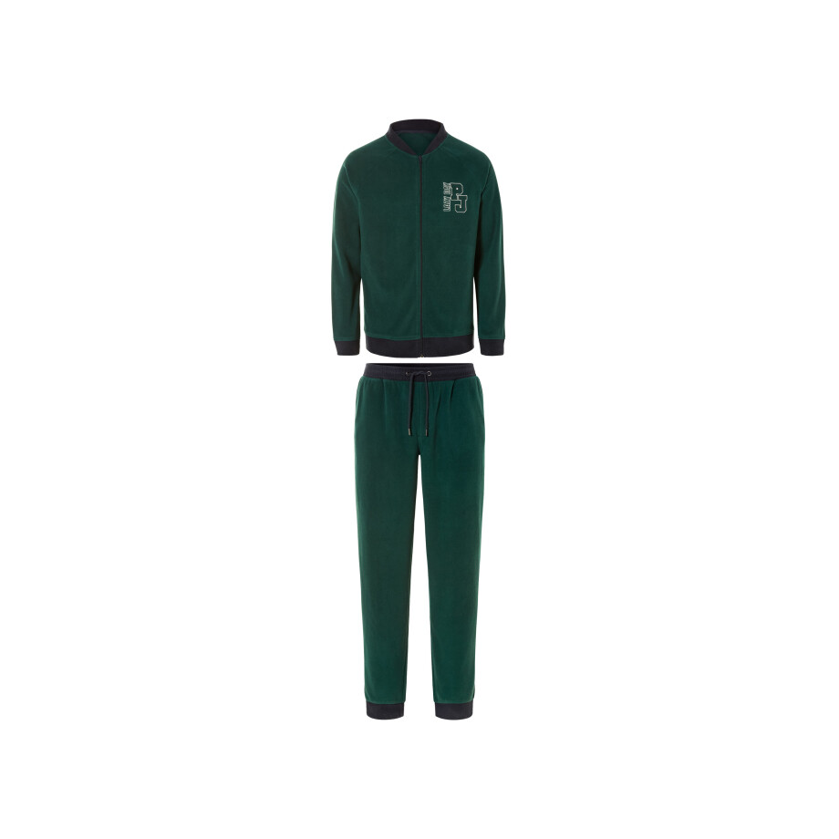 LIVERGY Heren fleece huispak (Groen, XL) afbeelding 1
