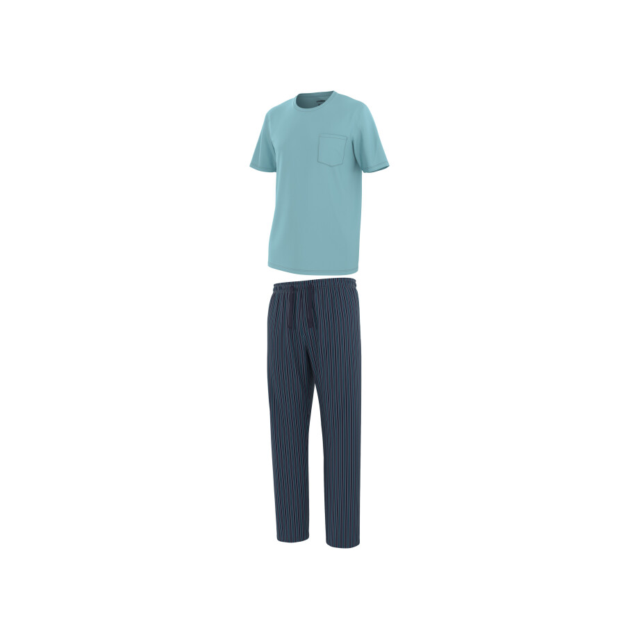 LIVERGY Heren pyjama (strepen/blauw, S) afbeelding 1