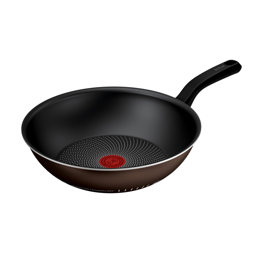 TEFAL Light Cook Wokpan 28 cm, Lichte pan, Antiaanbaklaag, Inductie, Aluminium, bruin H0591932 TEFAL Light Cook Wokpan 28 cm, Lichte pan, Antiaanbaklaag, Inductie, Aluminium, bruin H0591932 afbeelding 1