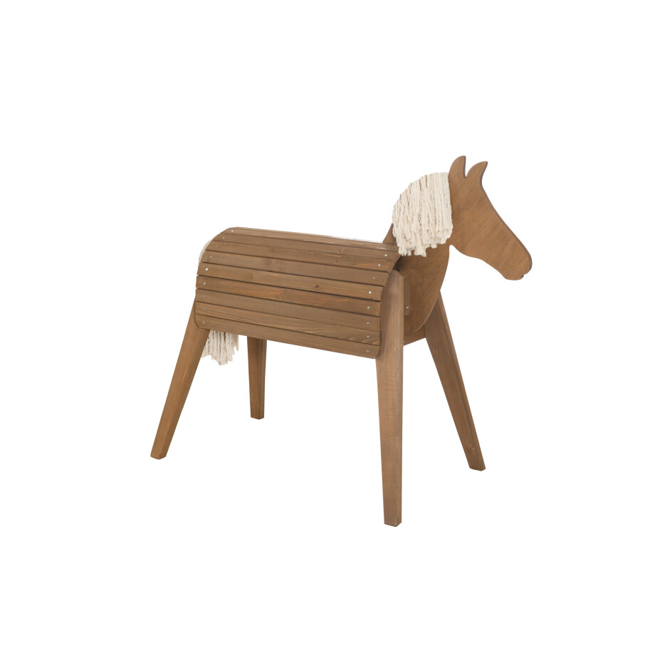 roba Houten speelpaard voor buiten (groot (64x151x123 cm), Teak) afbeelding 1
