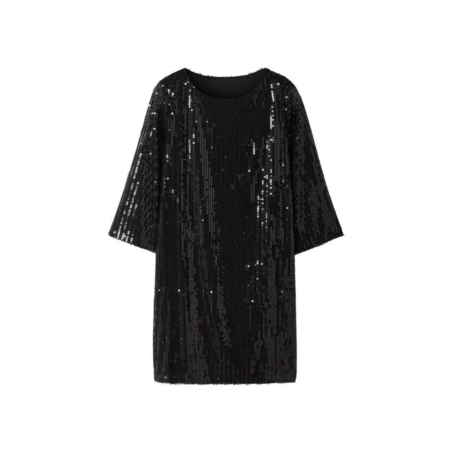 esmara Dames jurk met pailletten (Zwart, S (36/38)) afbeelding 1