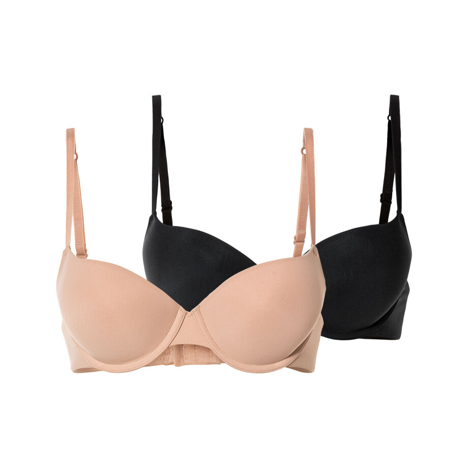 esmara Dames push-up beha&apos;s (80D, Zwart/beige) afbeelding 1