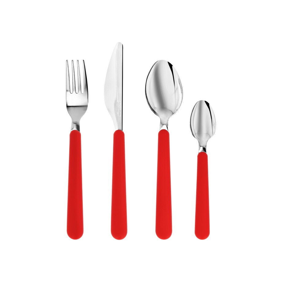 SILVERCREST Rvs bestekset 16-delig (Rood) SILVERCREST Rvs bestekset 16-delig (Rood) afbeelding 1